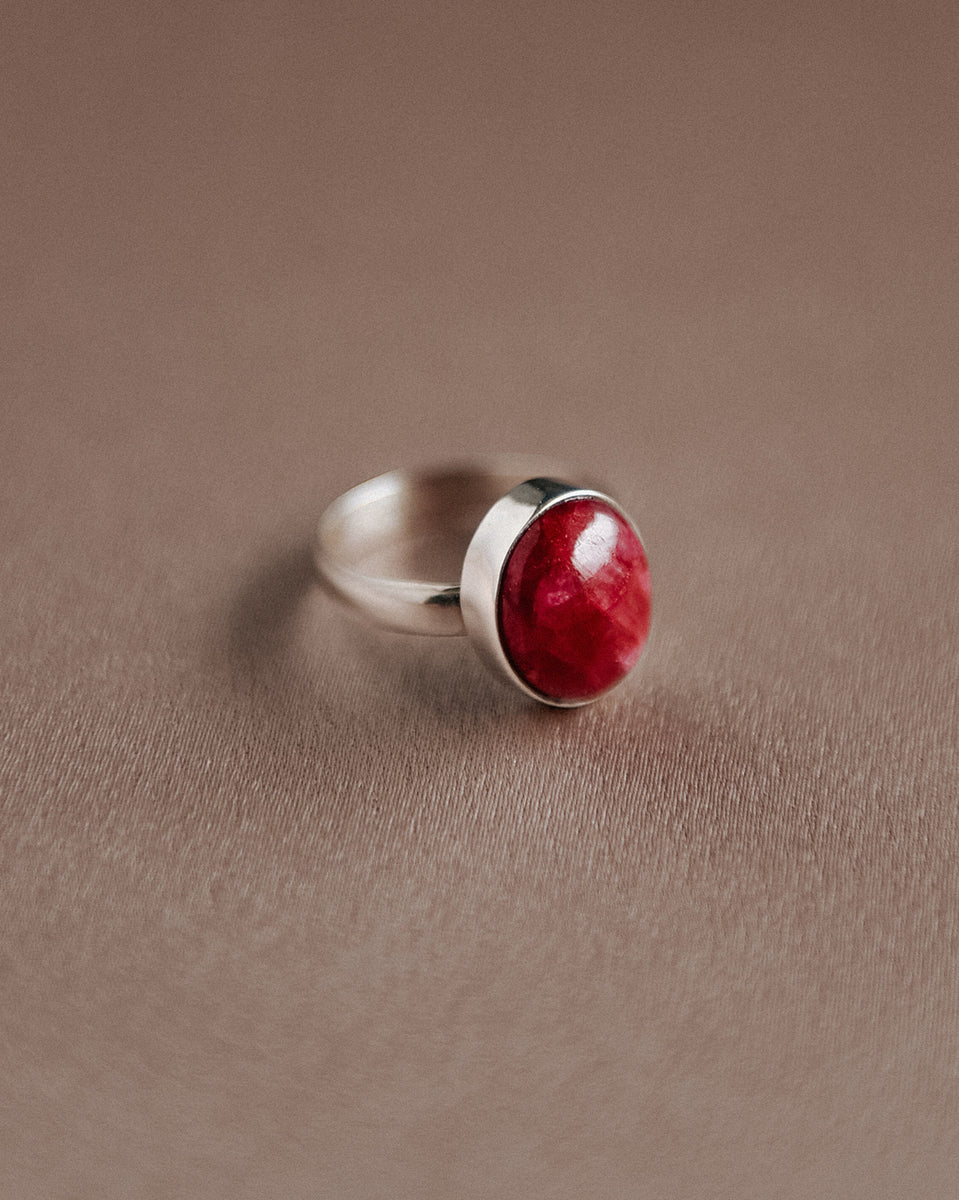 Silver ring ruby on sale stone