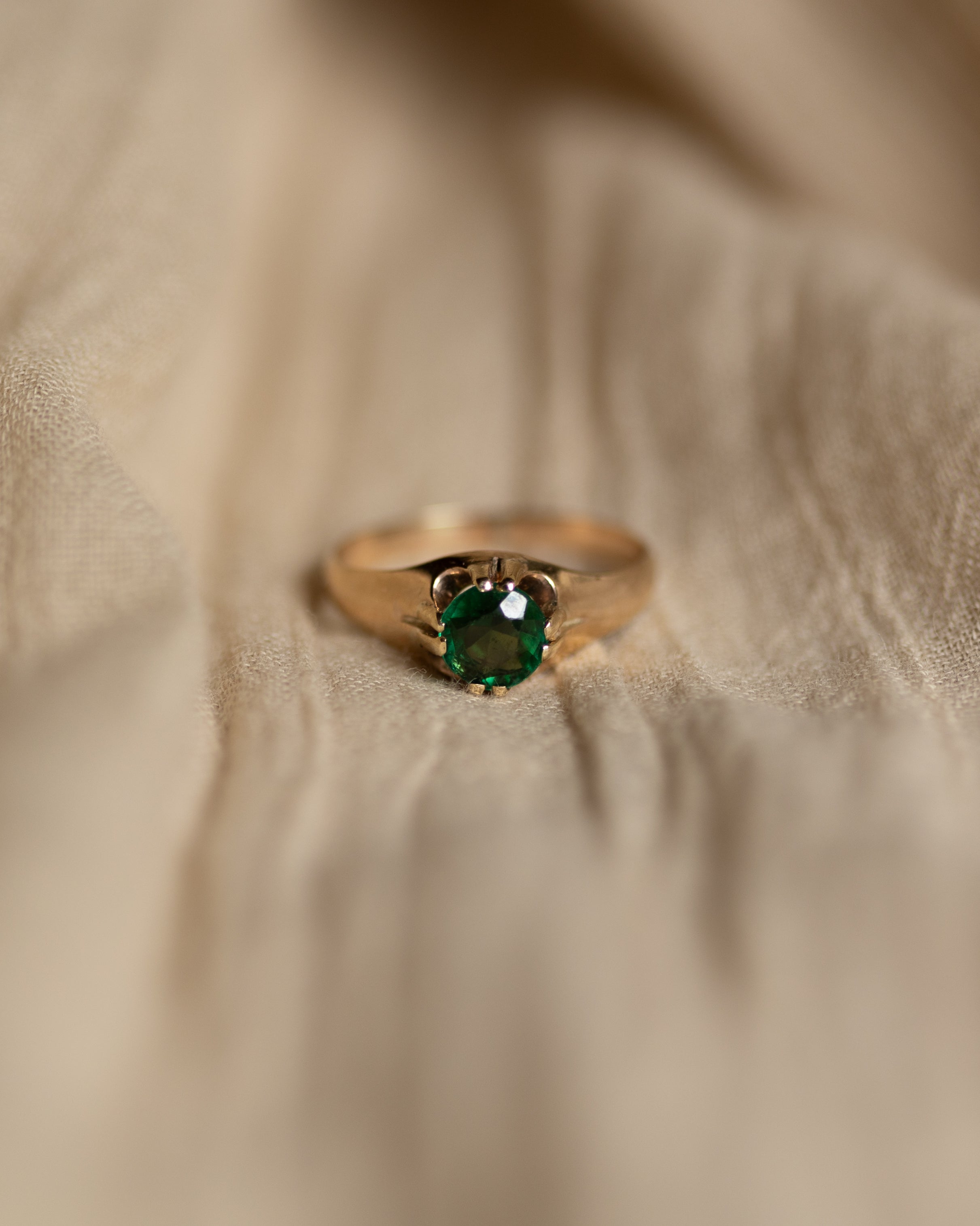 Constance Antique 10ct Gold Emerald Solitaire Ring