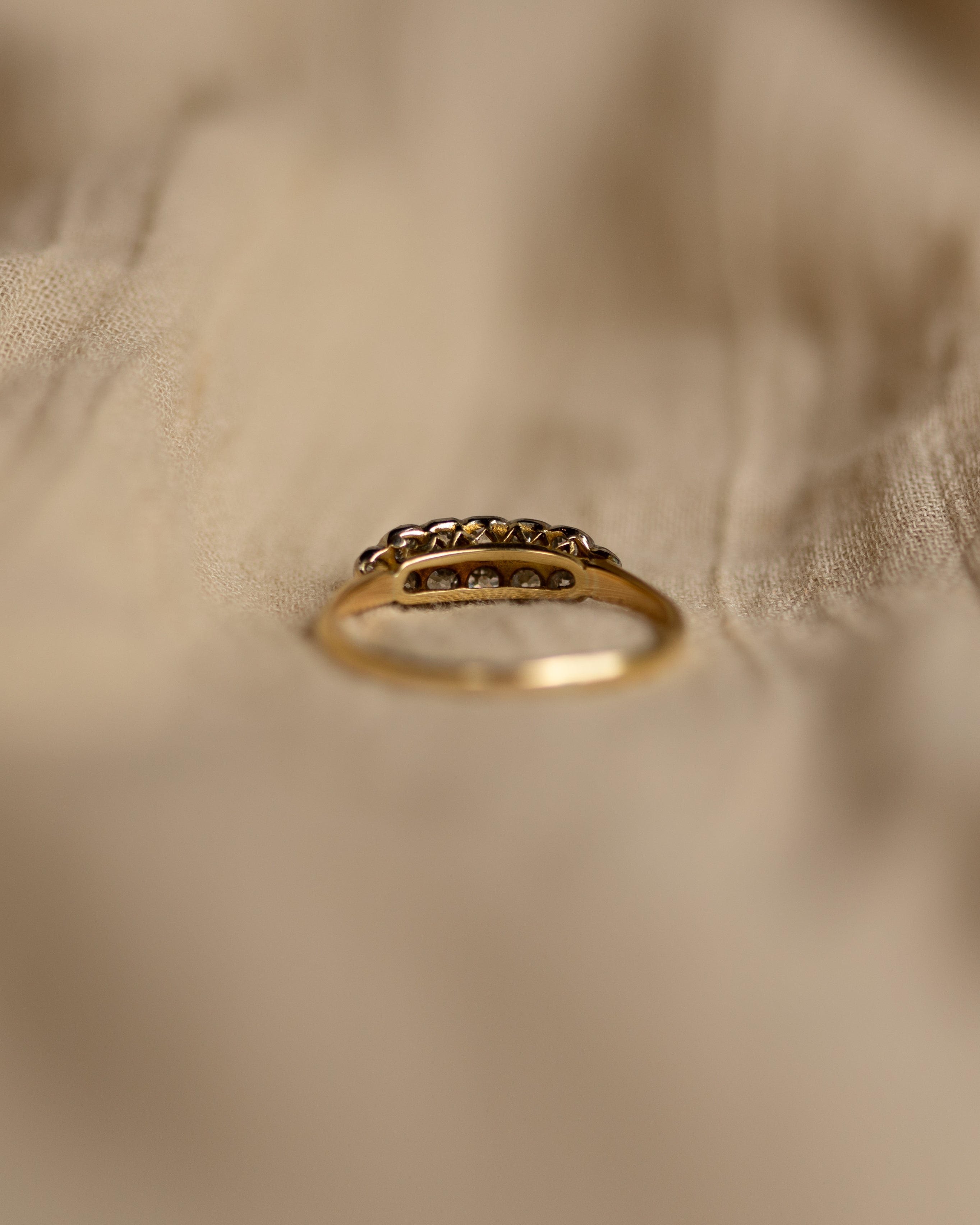 Imogene Antique Art Deco 18ct Gold Diamond Cluster Ring
