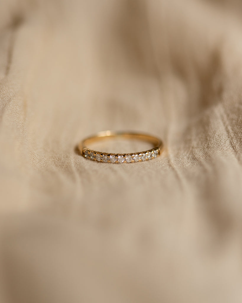 Maud Vintage 18ct Gold Diamond Half Eternity Ring