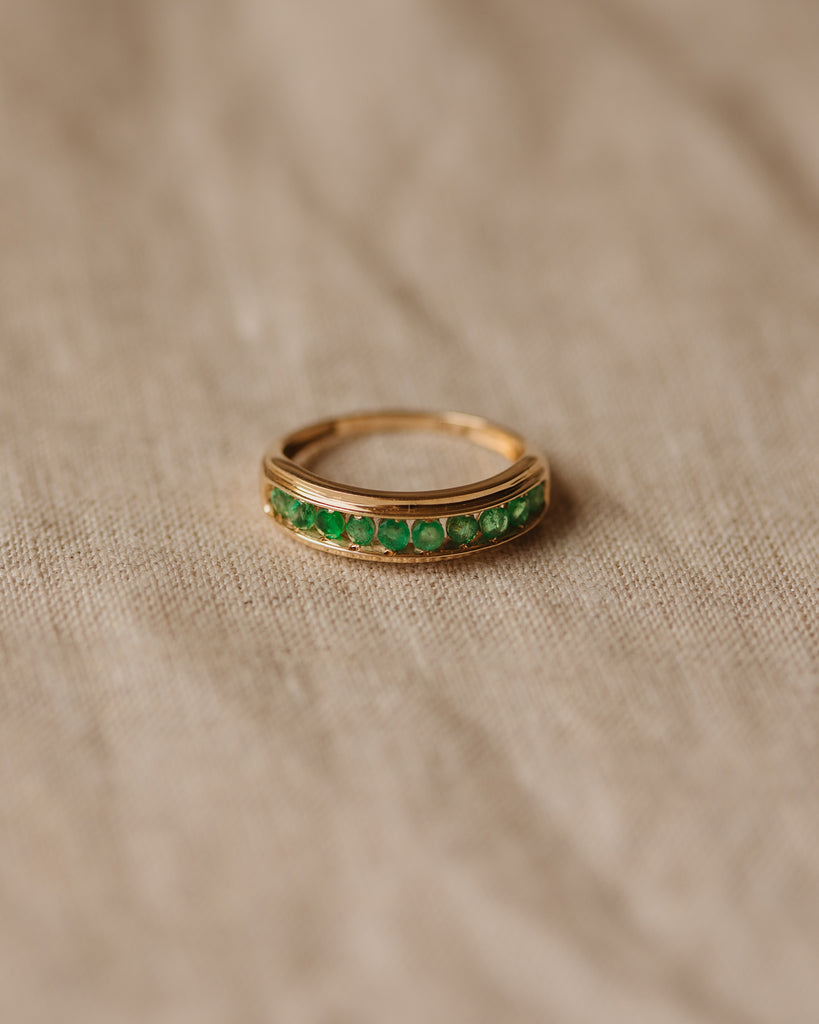 Lavinia Vintage 9ct Gold Emerald Half Eternity Ring