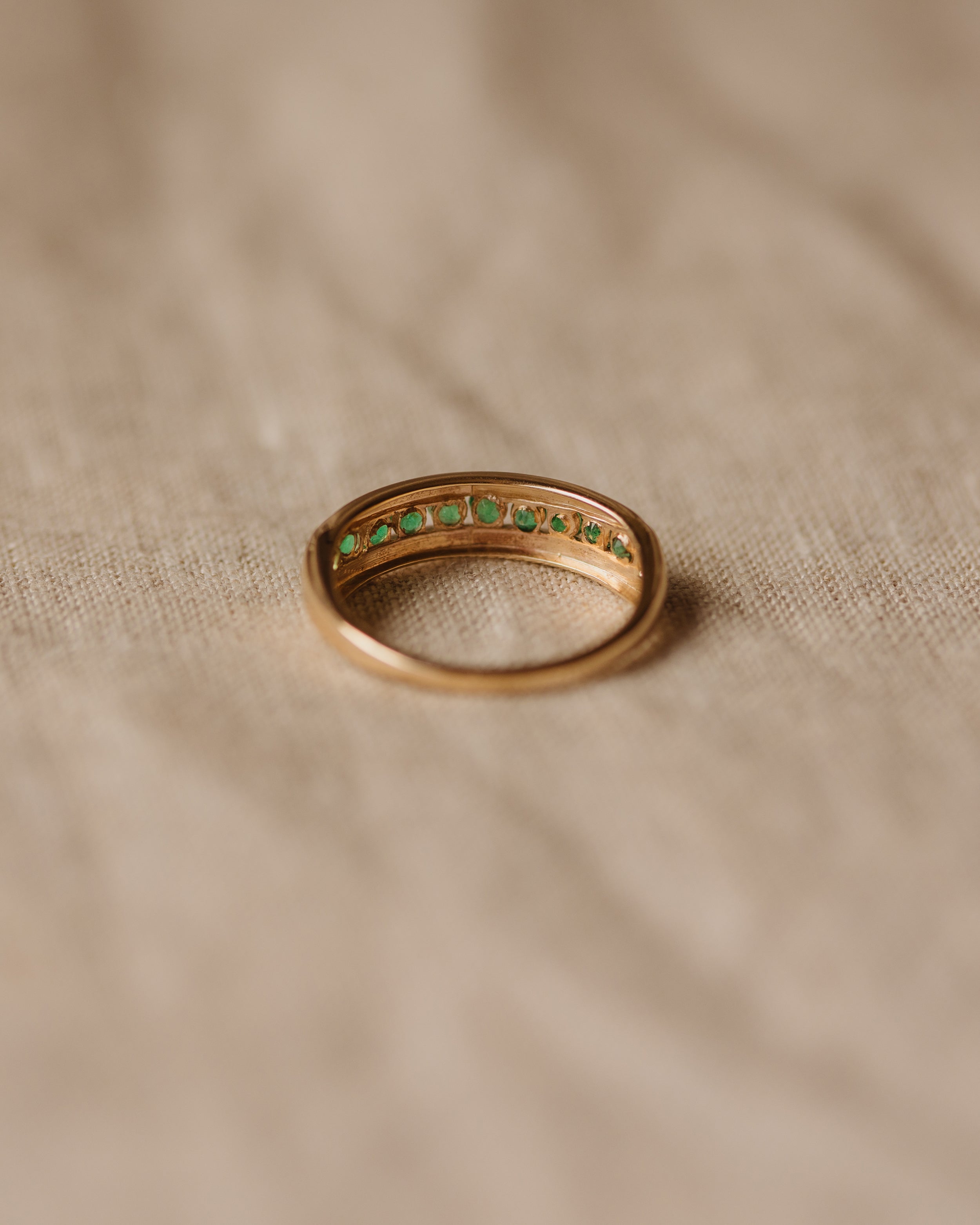 Lavinia Vintage 9ct Gold Emerald Half Eternity Ring