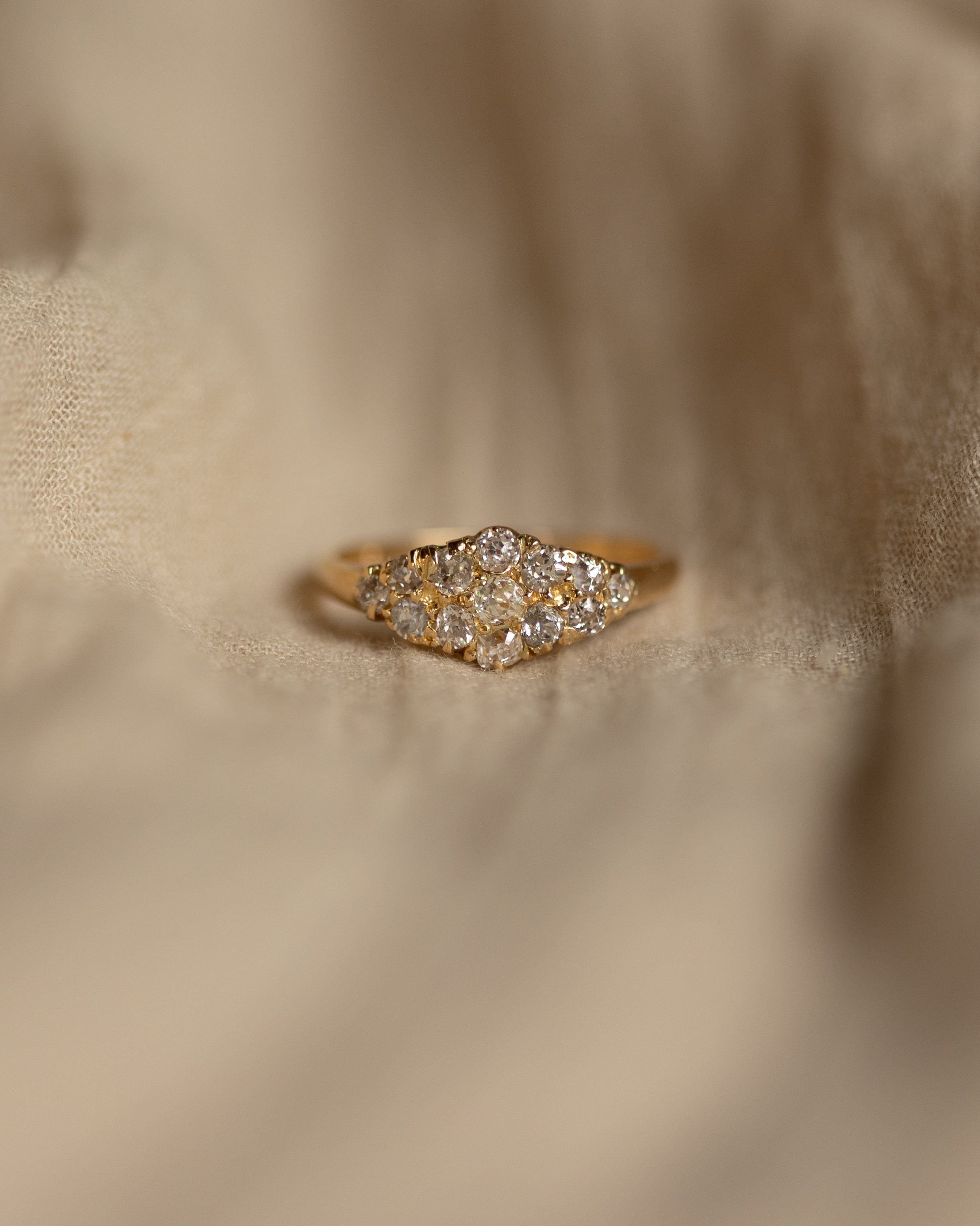 Image of Franziska Vintage 18ct Gold Diamond Cluster Ring