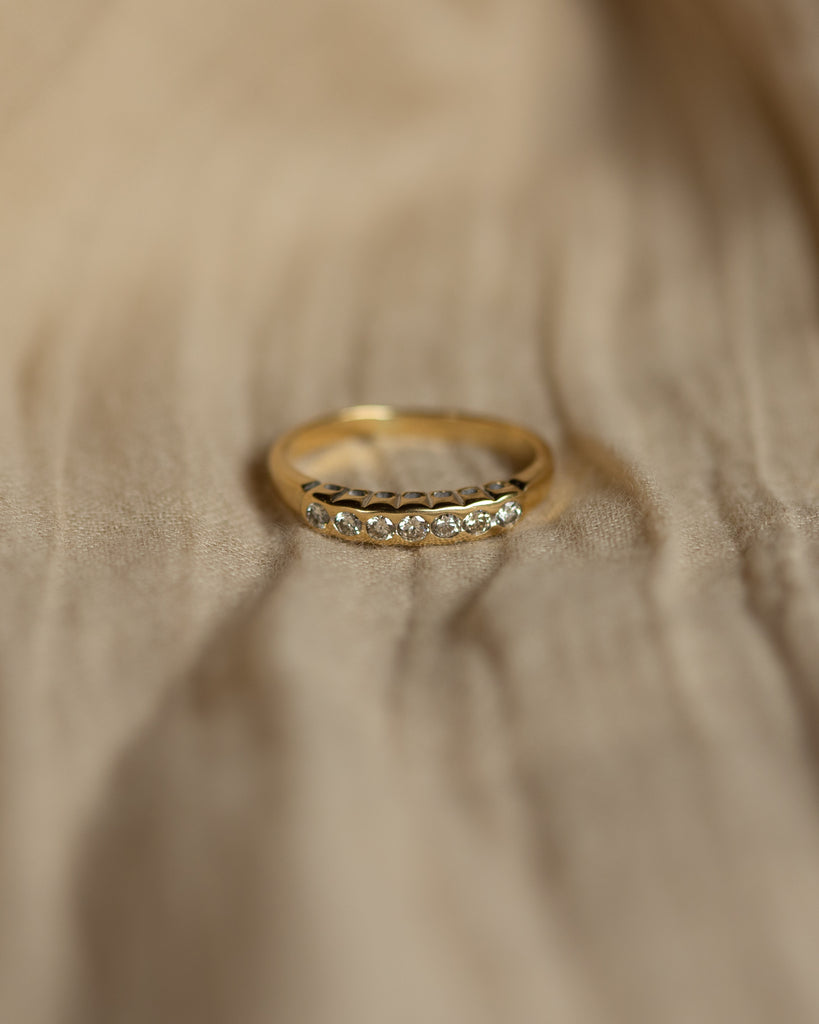 Maryam Vintage 18ct Gold Diamond Half Eternity Ring