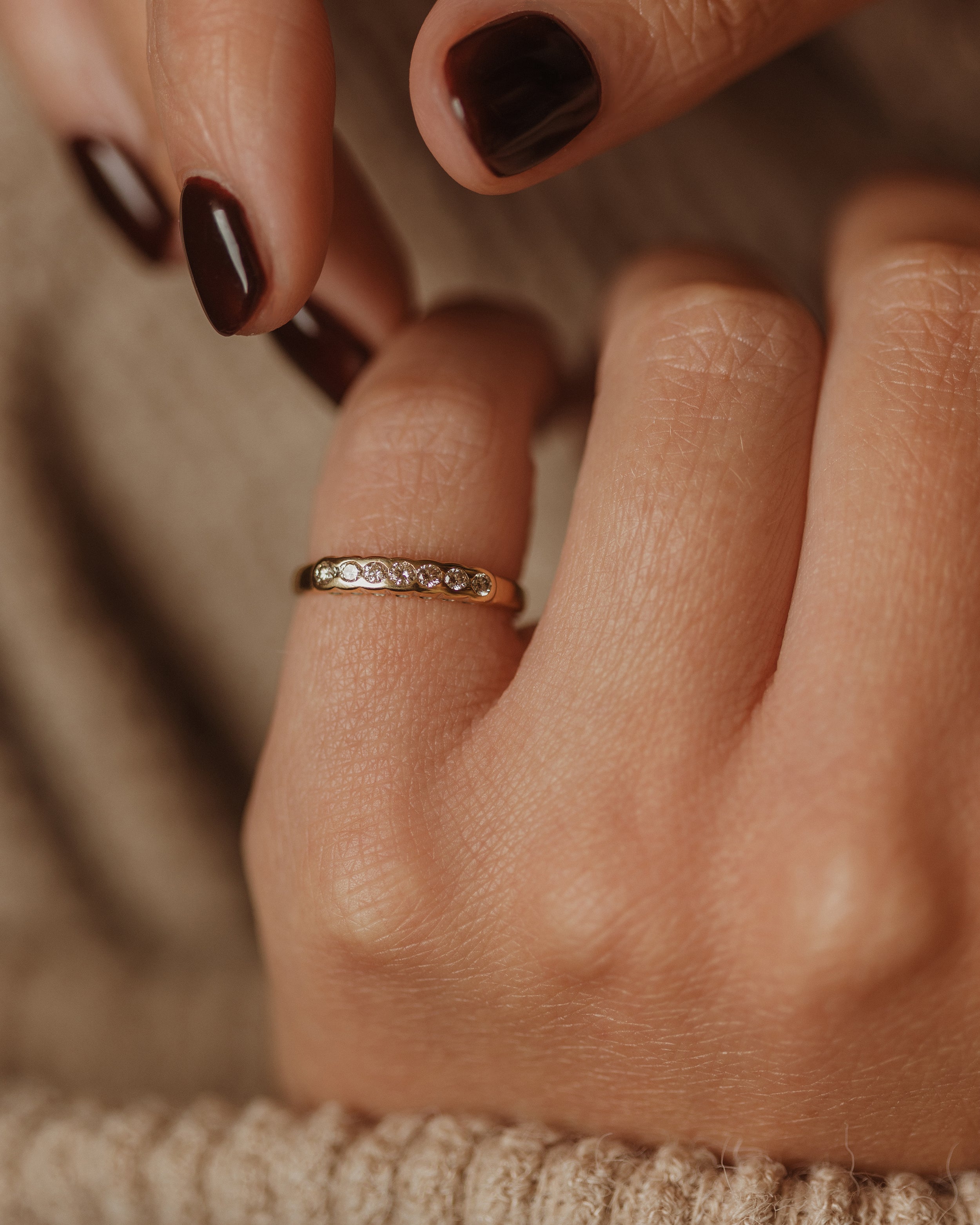 Image of Maryam Vintage 18ct Gold Diamond Half Eternity Ring