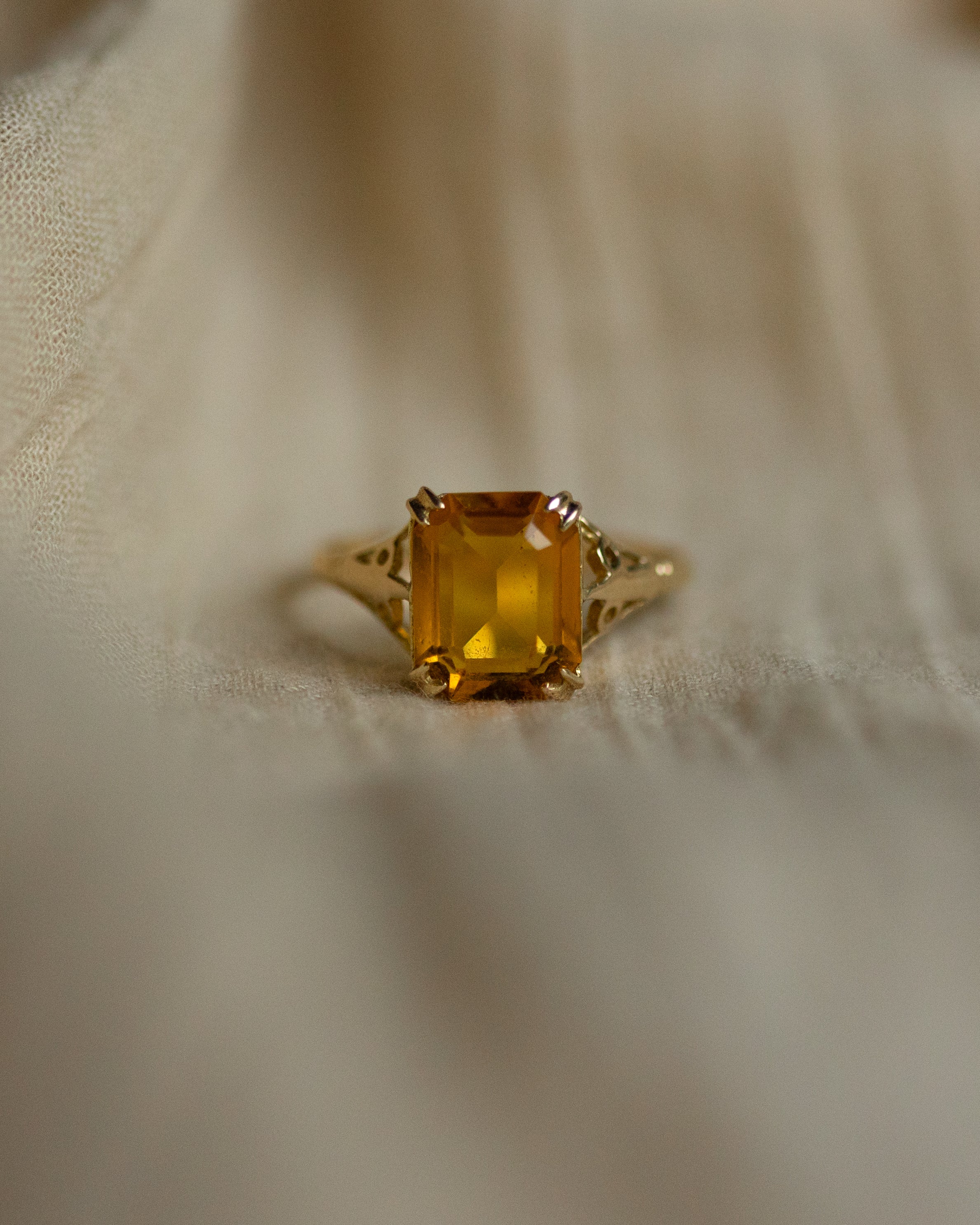 Marigold Vintage 9ct Gold Citrine Single Stone Ring