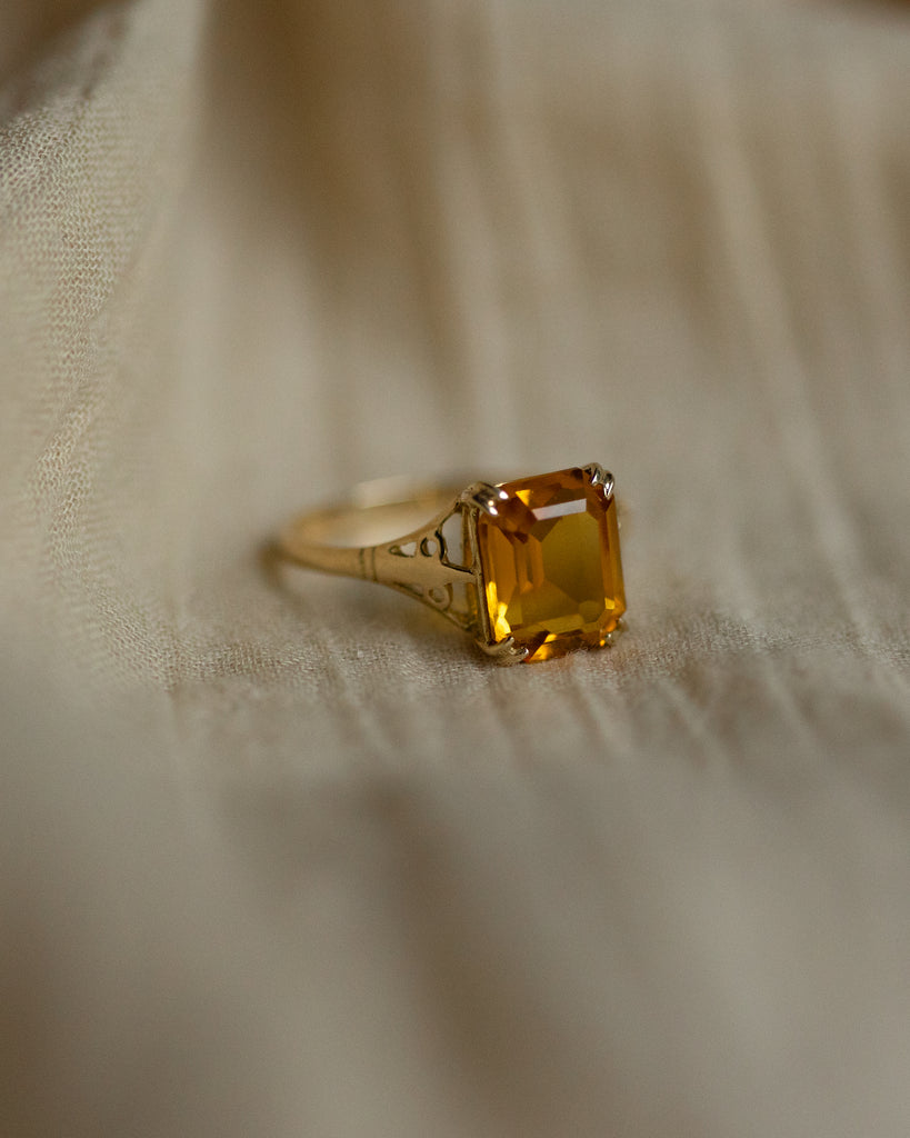 Marigold Vintage 9ct Gold Citrine Single Stone Ring