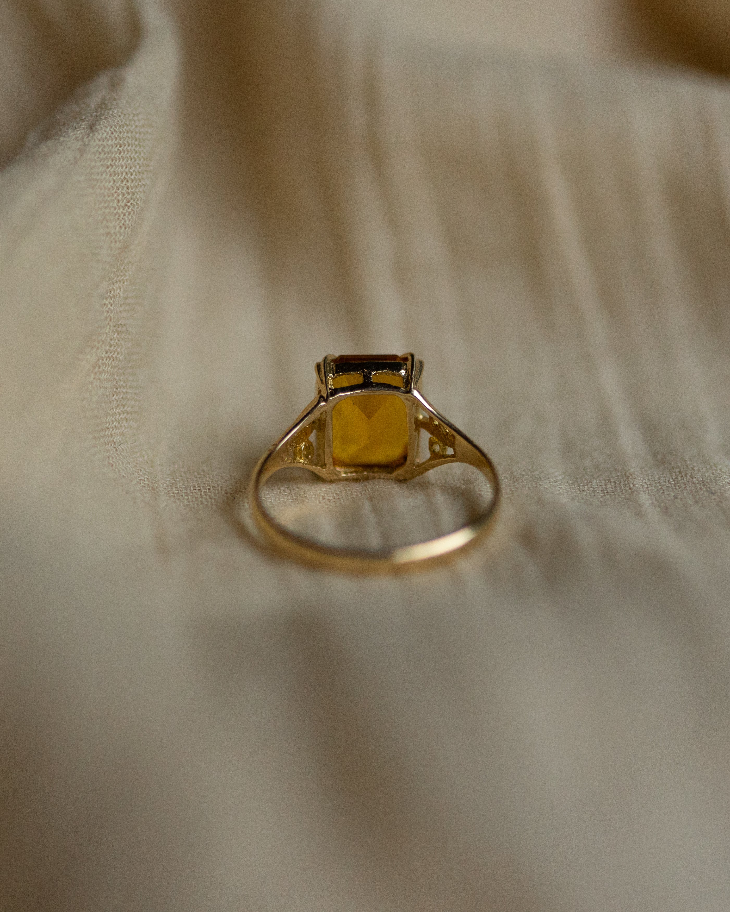 Marigold Vintage 9ct Gold Citrine Single Stone Ring