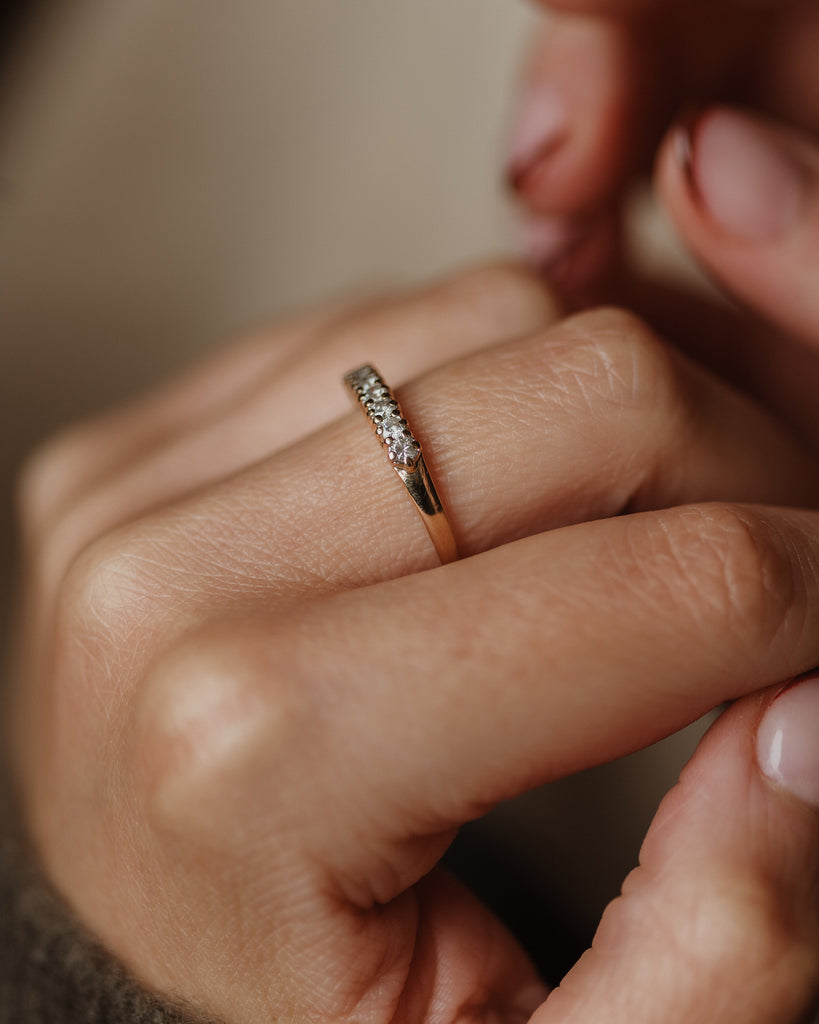 Isolde Vintage 9ct Gold Diamond Half Eternity Ring