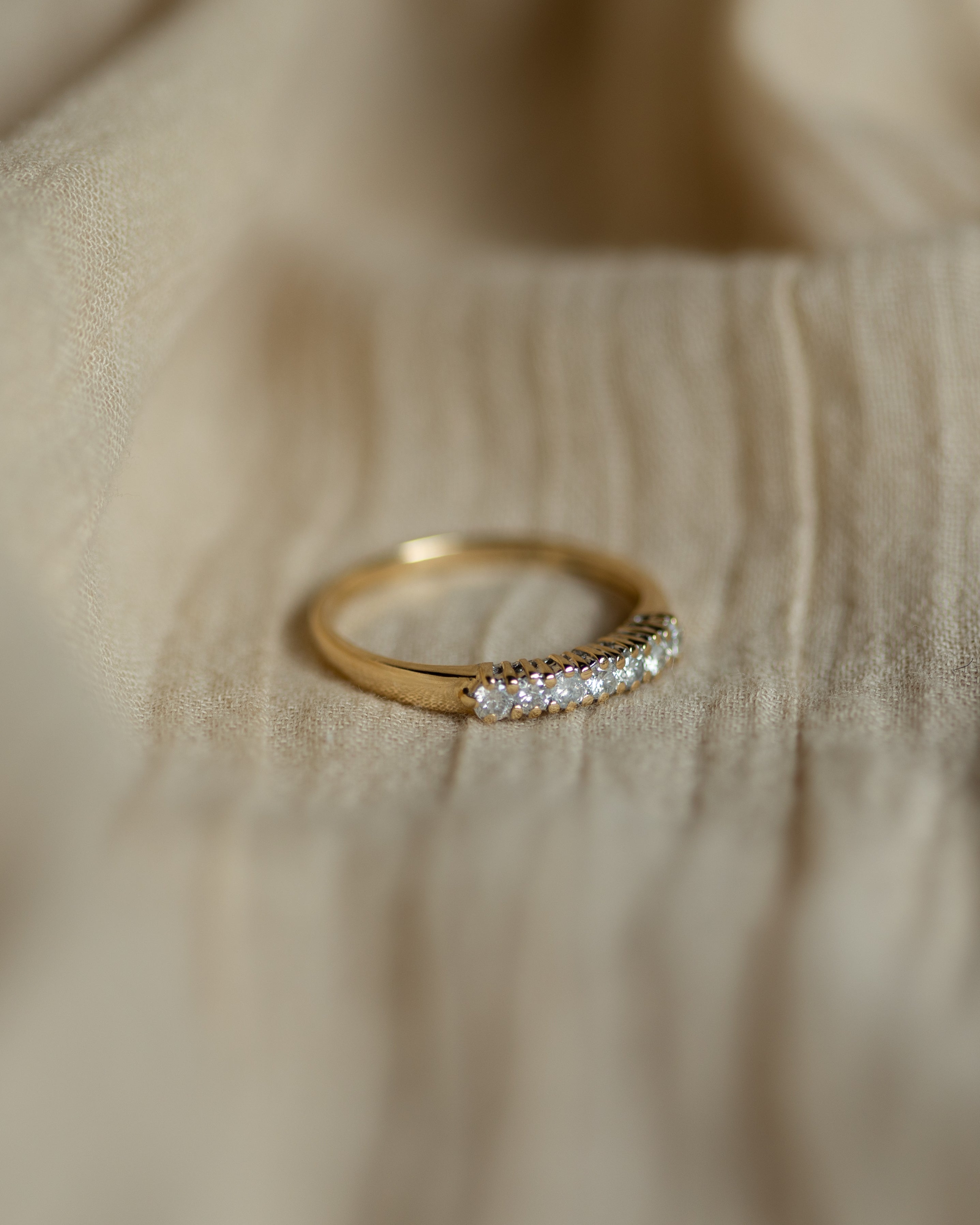 Isolde Vintage 9ct Gold Diamond Half Eternity Ring