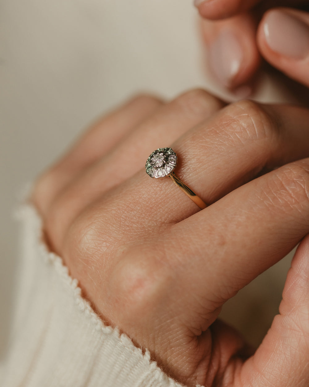 Augusta Antique 18ct Gold Diamond Cluster Ring