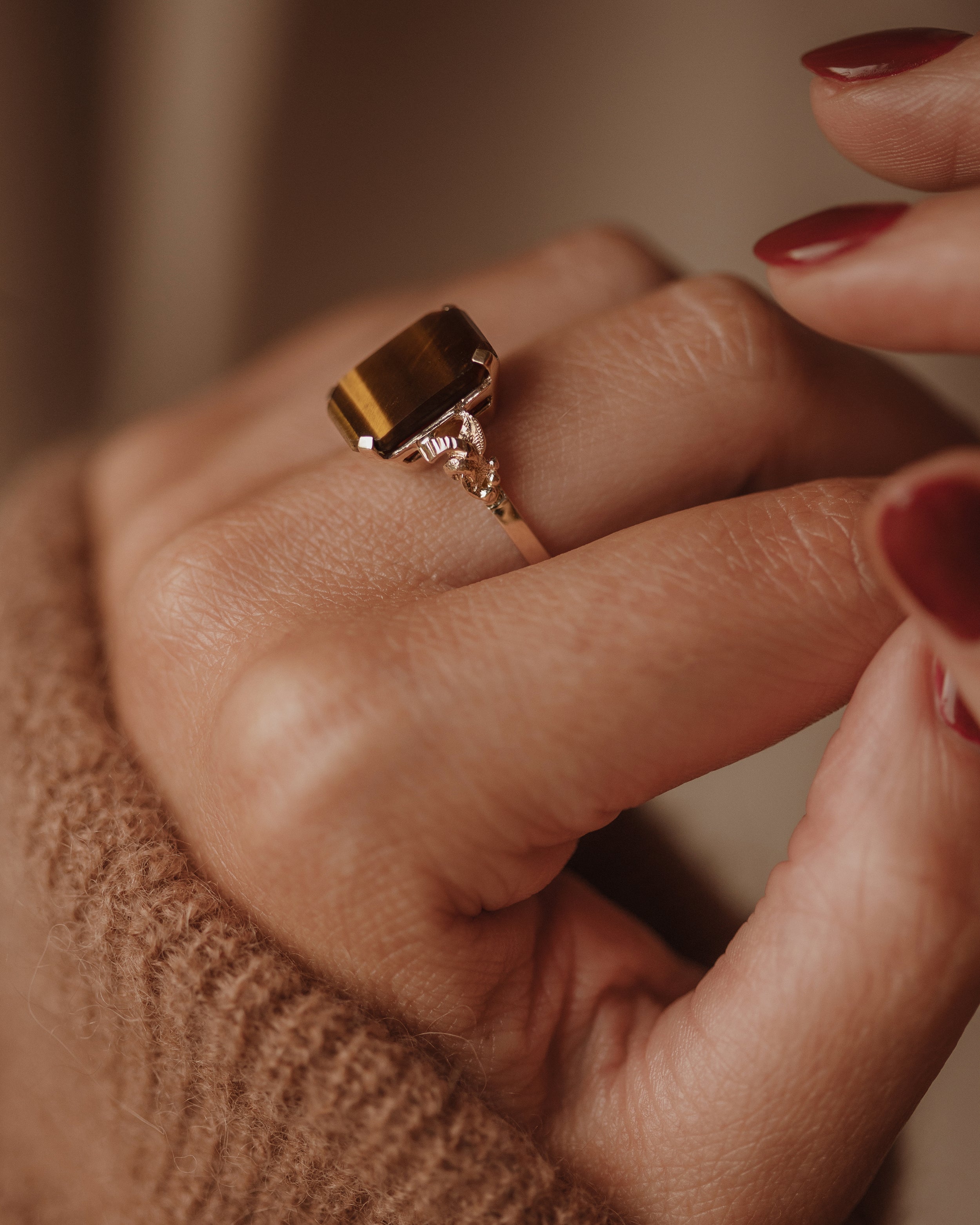 Maryalice Vintage 9ct Gold Tiger Eye Ring