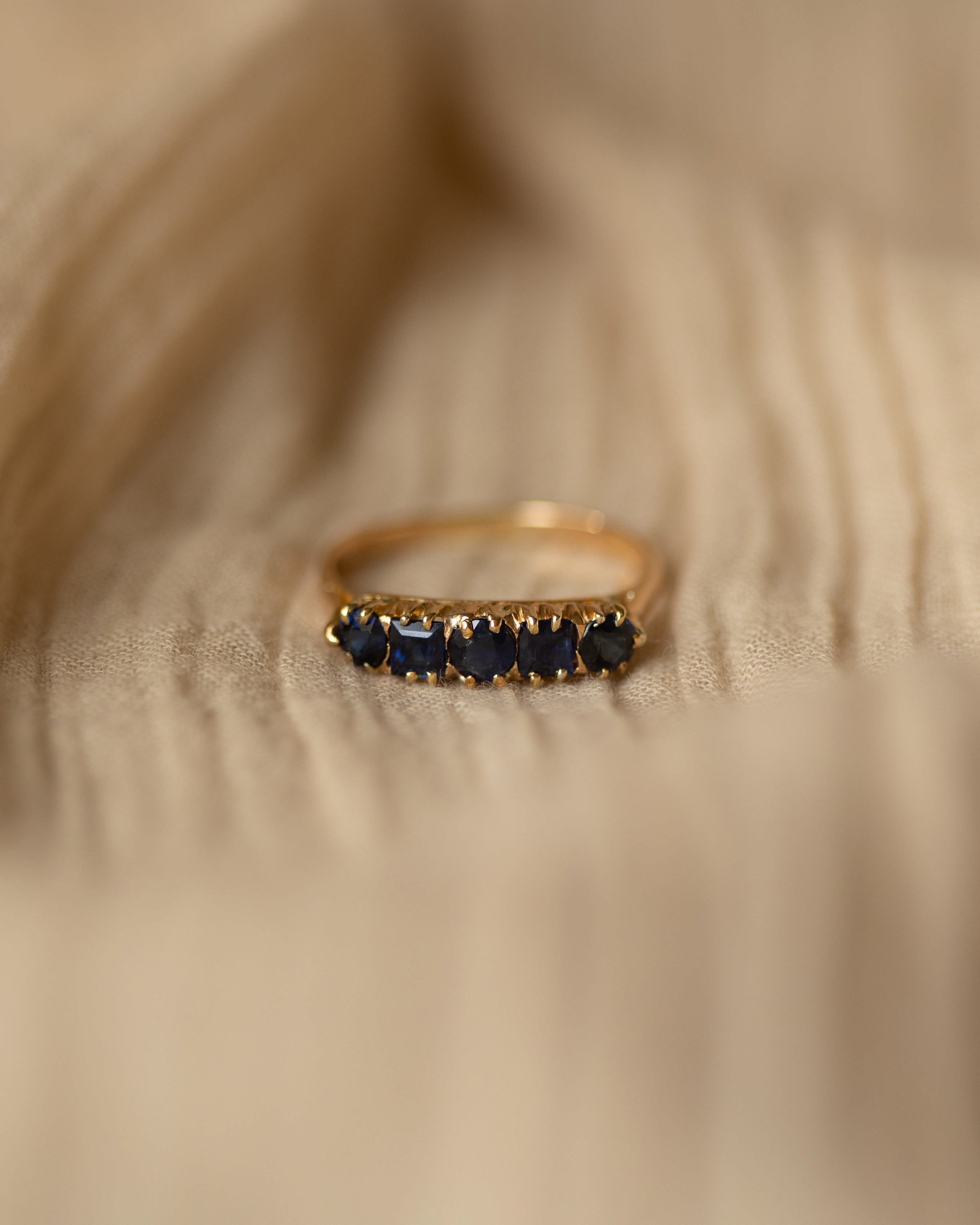 Image of Trudy Vintage 18ct Gold Sapphire Five Stone Ring