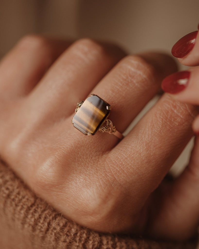 Maryalice Vintage 9ct Gold Tiger Eye Ring