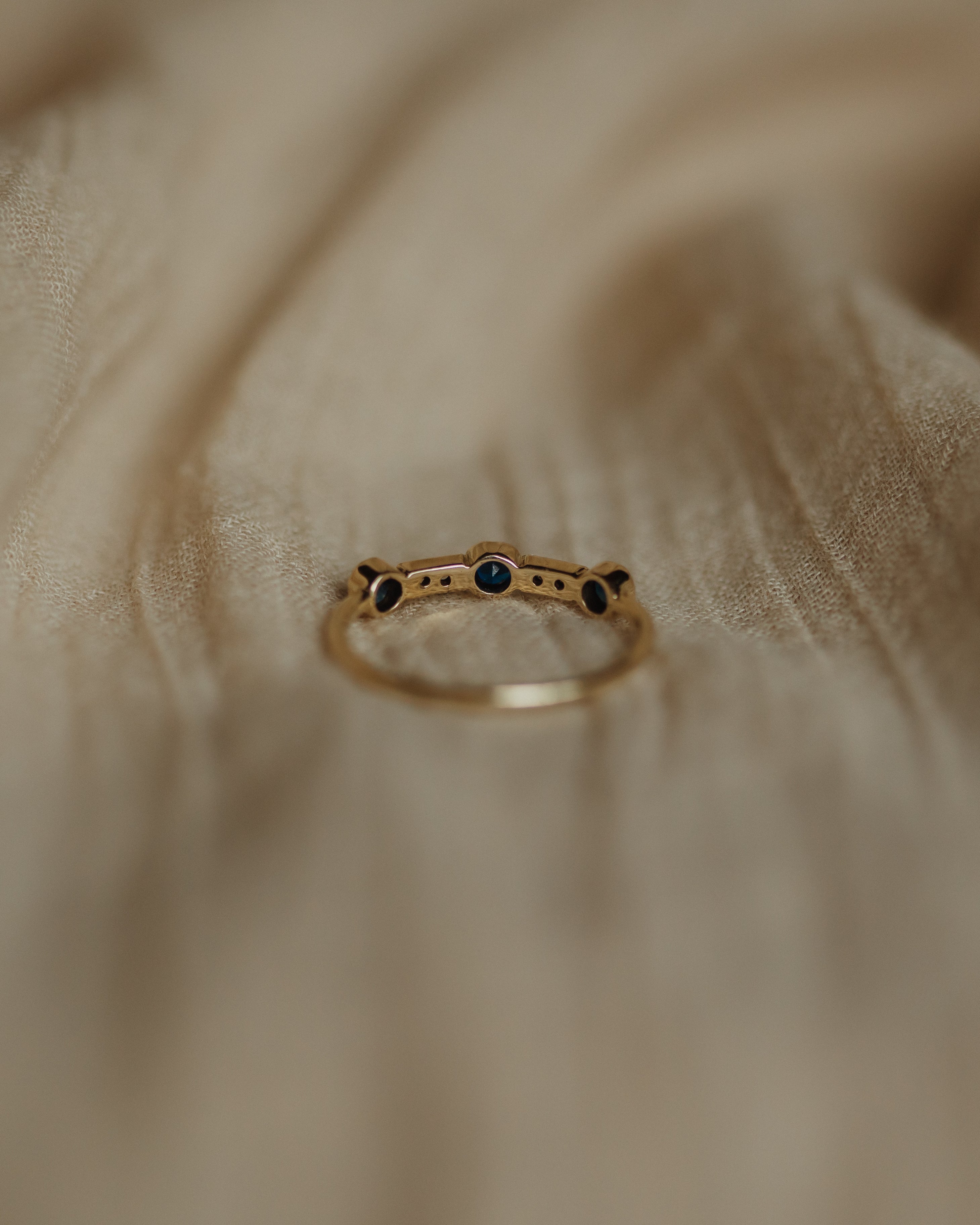 Lillian 1987 Vintage 18ct Gold Sapphire & Diamond Half Eternity Ring