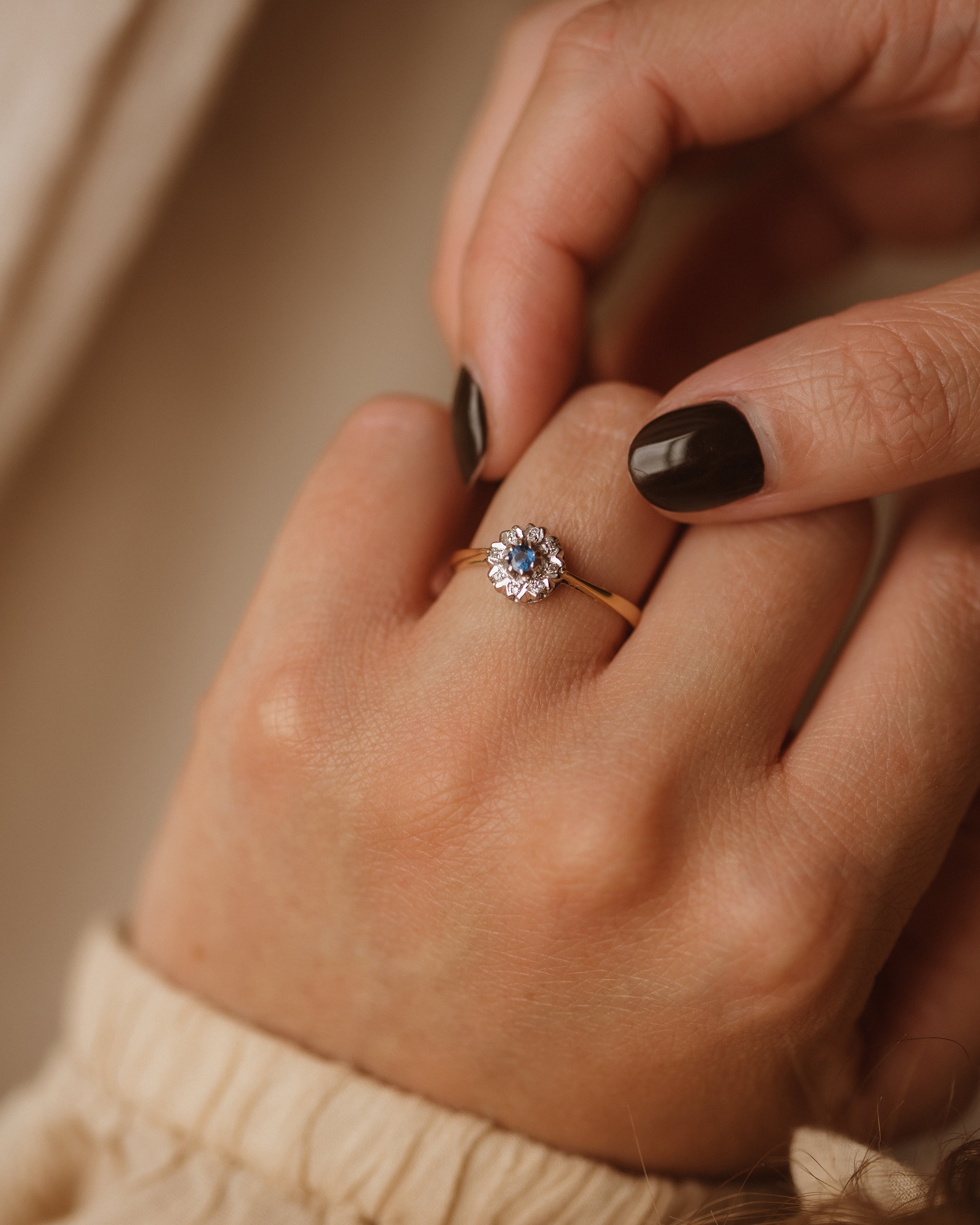 Image of Henrietta Antique 18ct Gold Sapphire & Diamond Ring