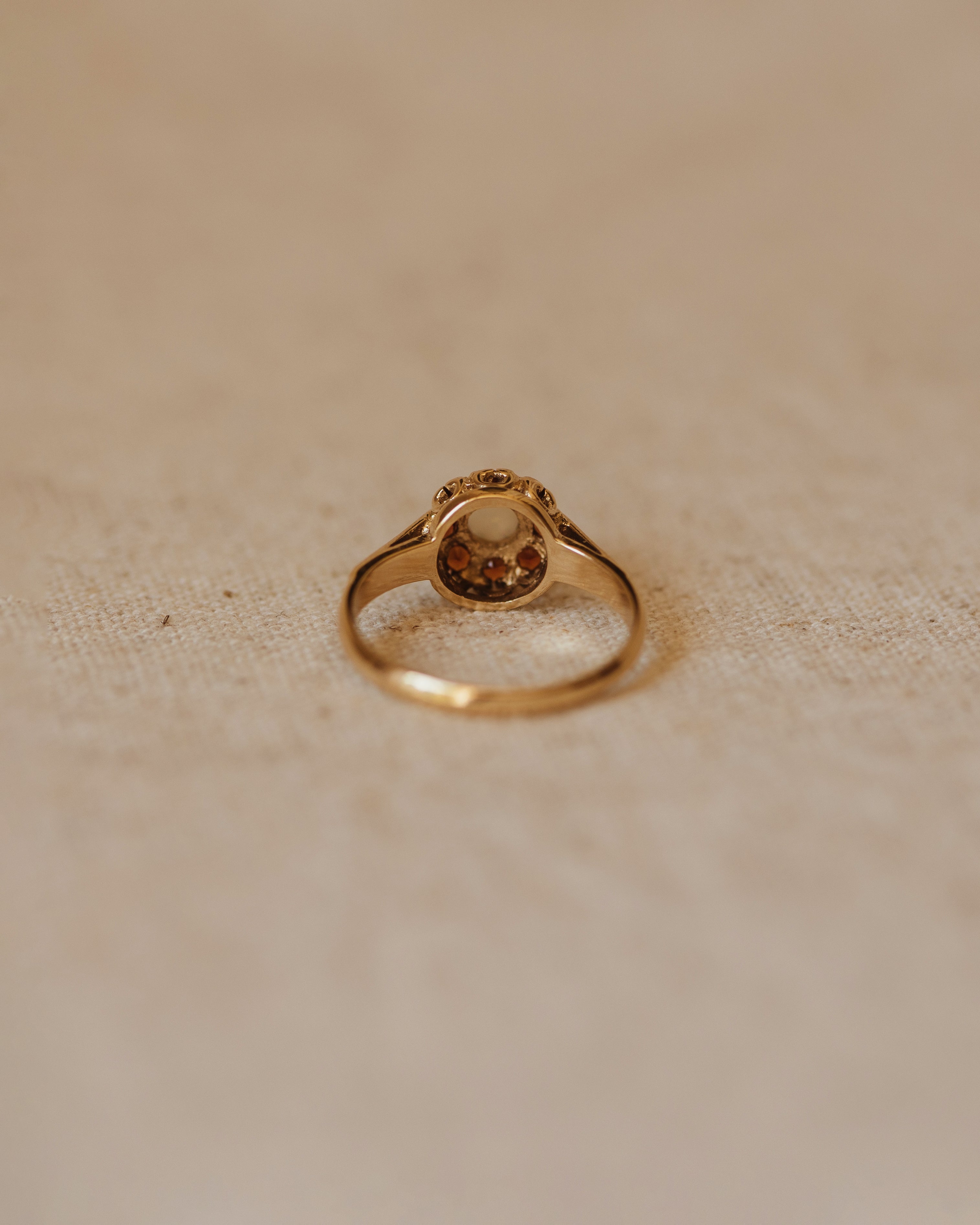 Juliana 1982 9ct Gold Opal & Garnet Cluster Ring