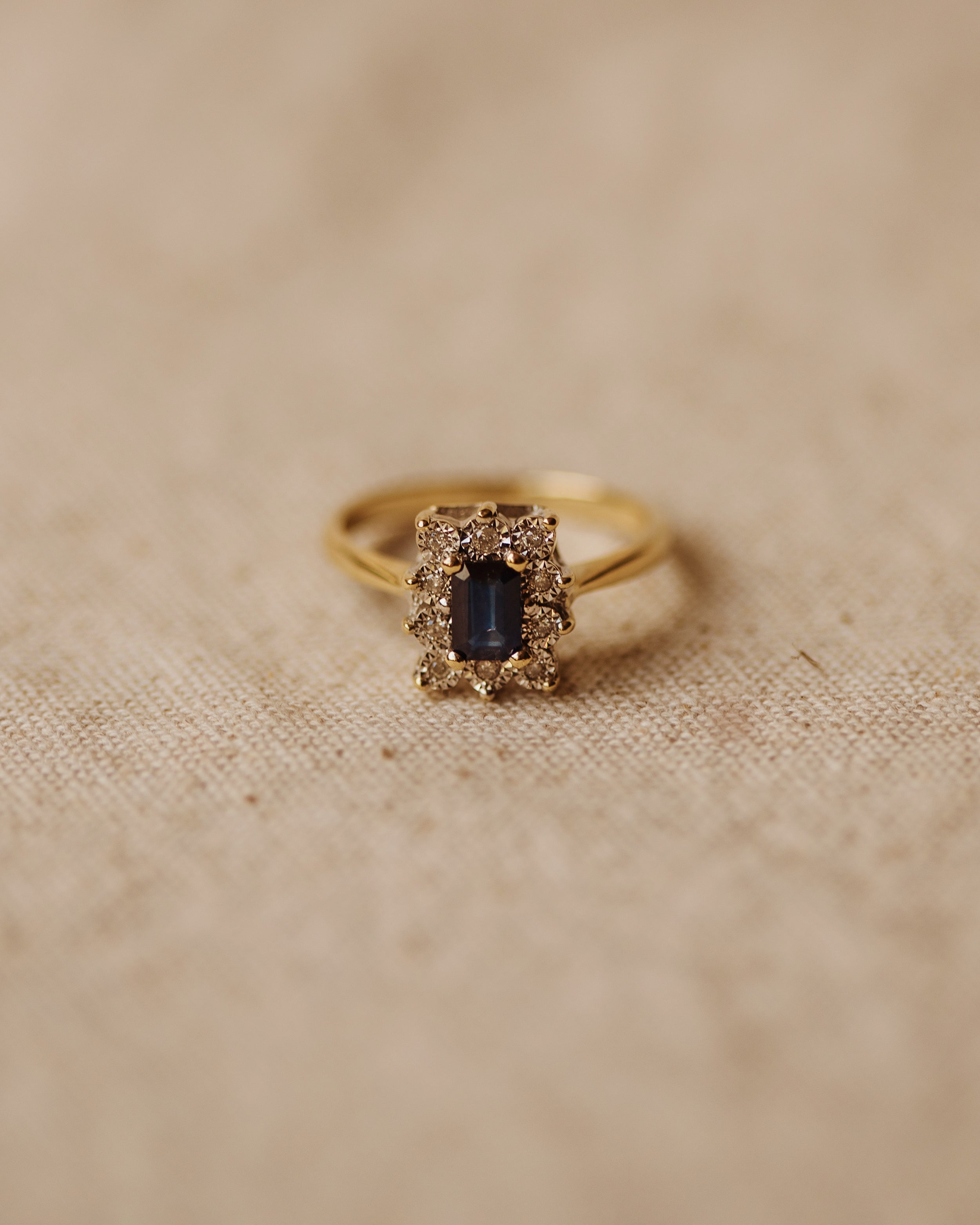 Charlotte Vintage 10ct Gold Sapphire & Diamond Ring