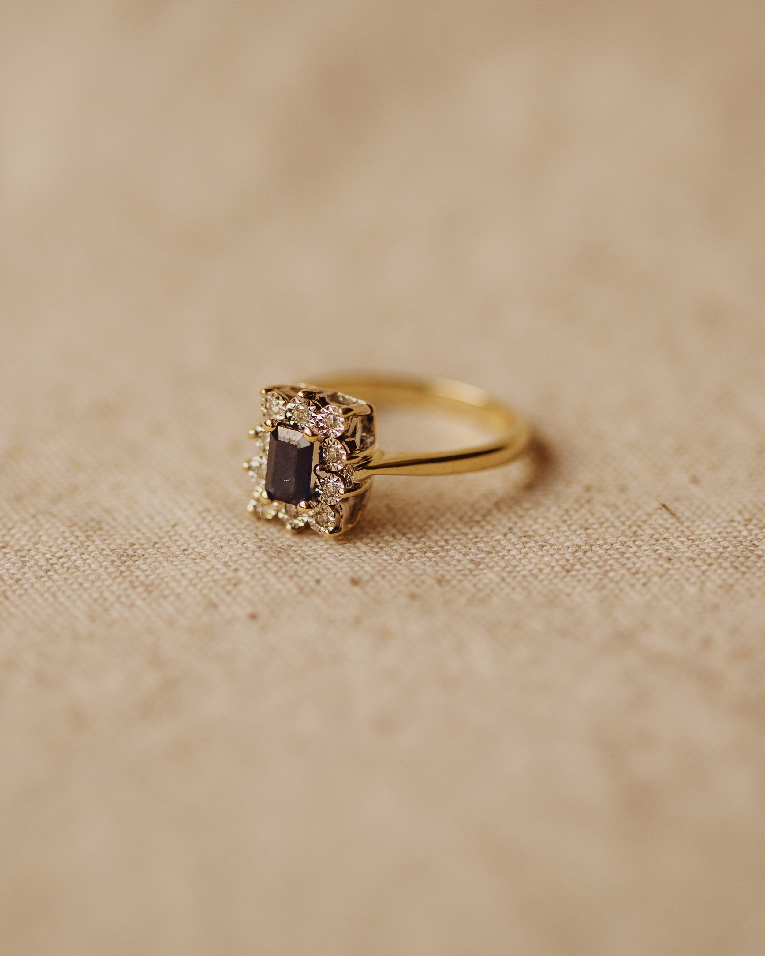 Charlotte Vintage 10ct Gold Sapphire & Diamond Ring