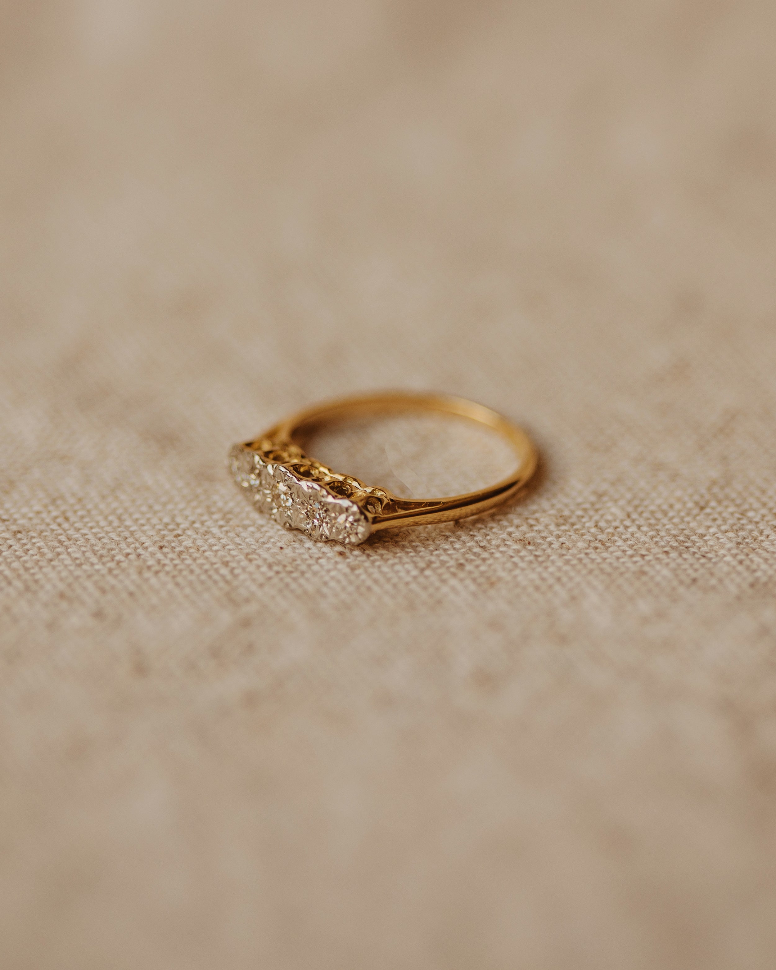 Audrey Antique 18ct Gold Five Stone Diamond Ring