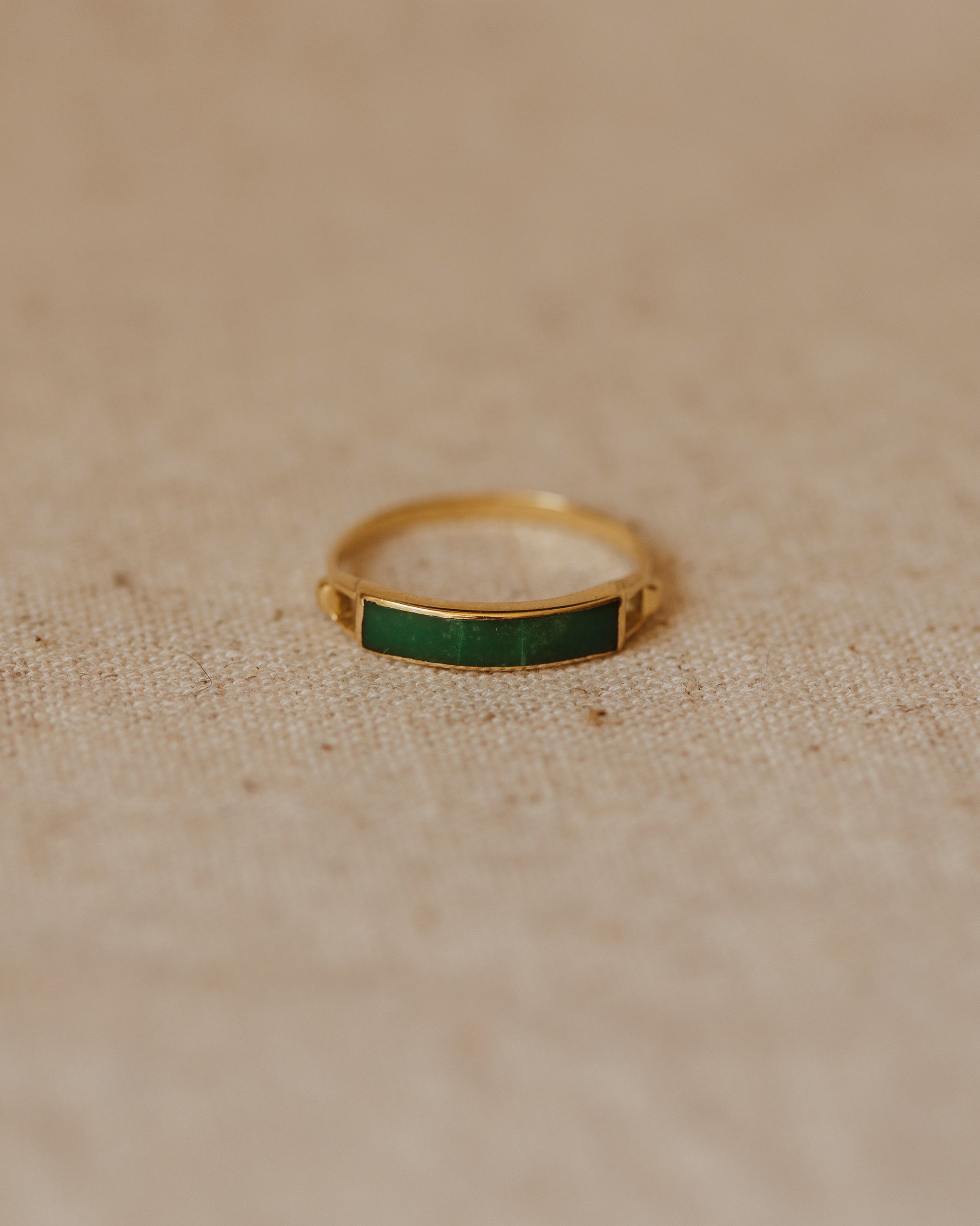 Image of Patience Vintage 18ct Gold Jade Band Ring