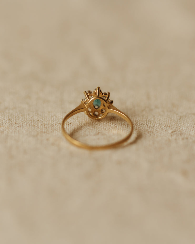 Norma 1979 9ct Gold Blue Topaz Cluster Ring