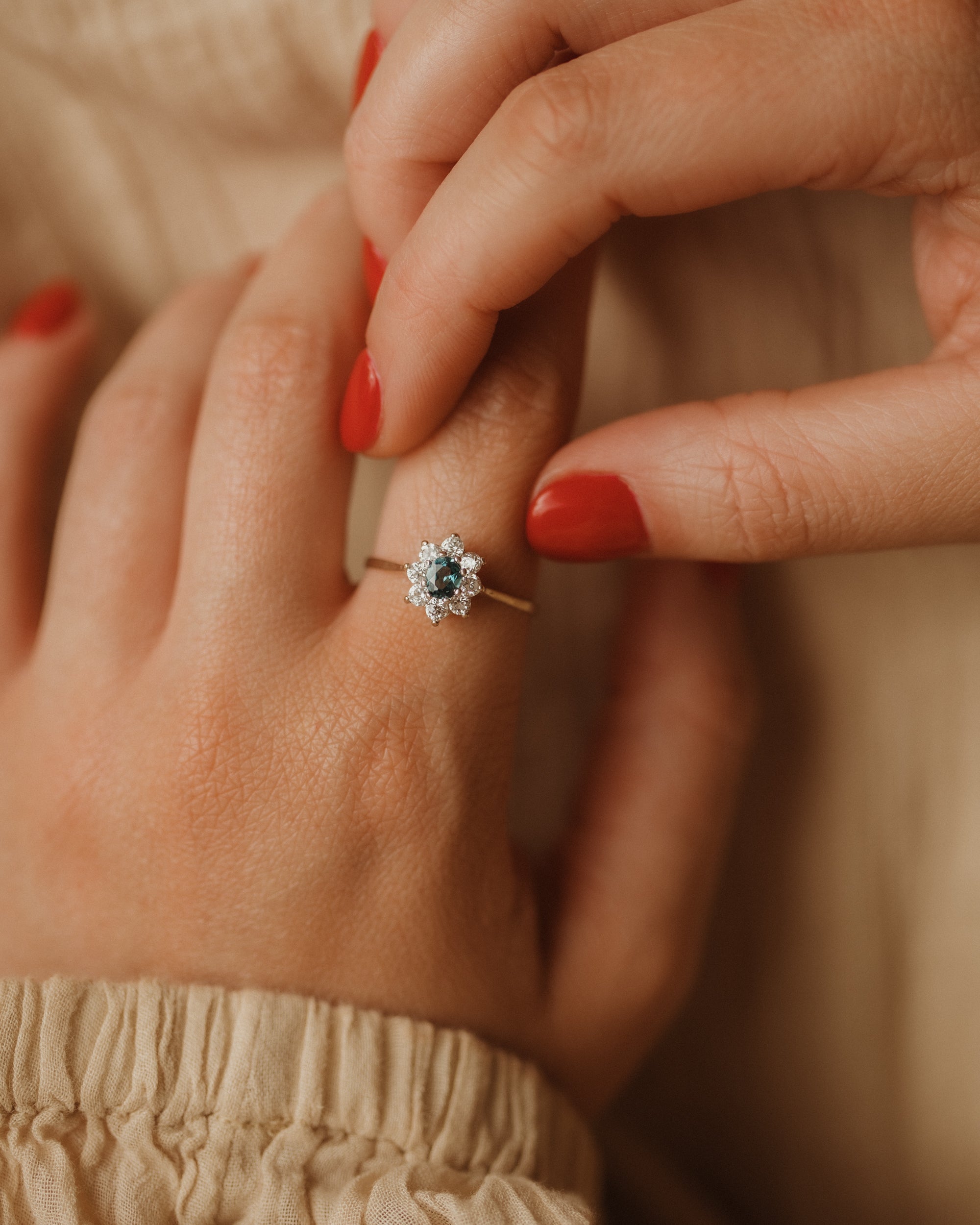 Norma 1979 9ct Gold Blue Topaz Cluster Ring