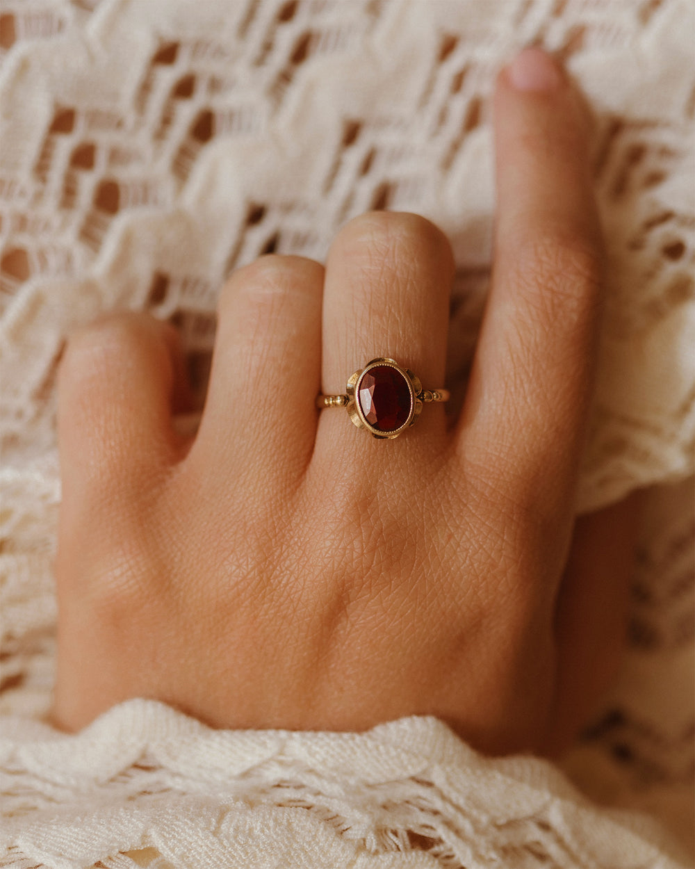 Myrtle 9ct Gold Garnet Ring