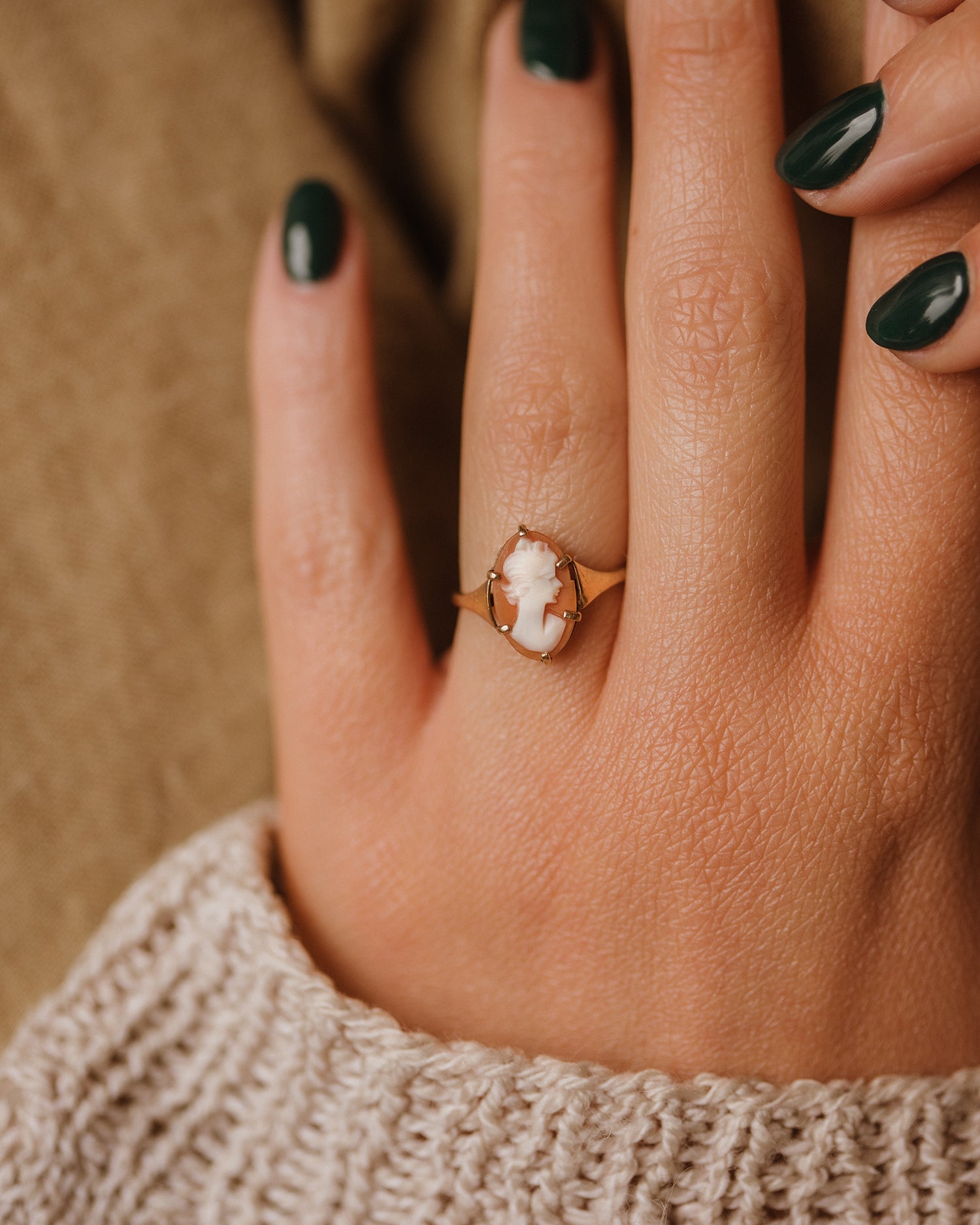 Image of Constance Vintage 9ct Gold Cameo Ring