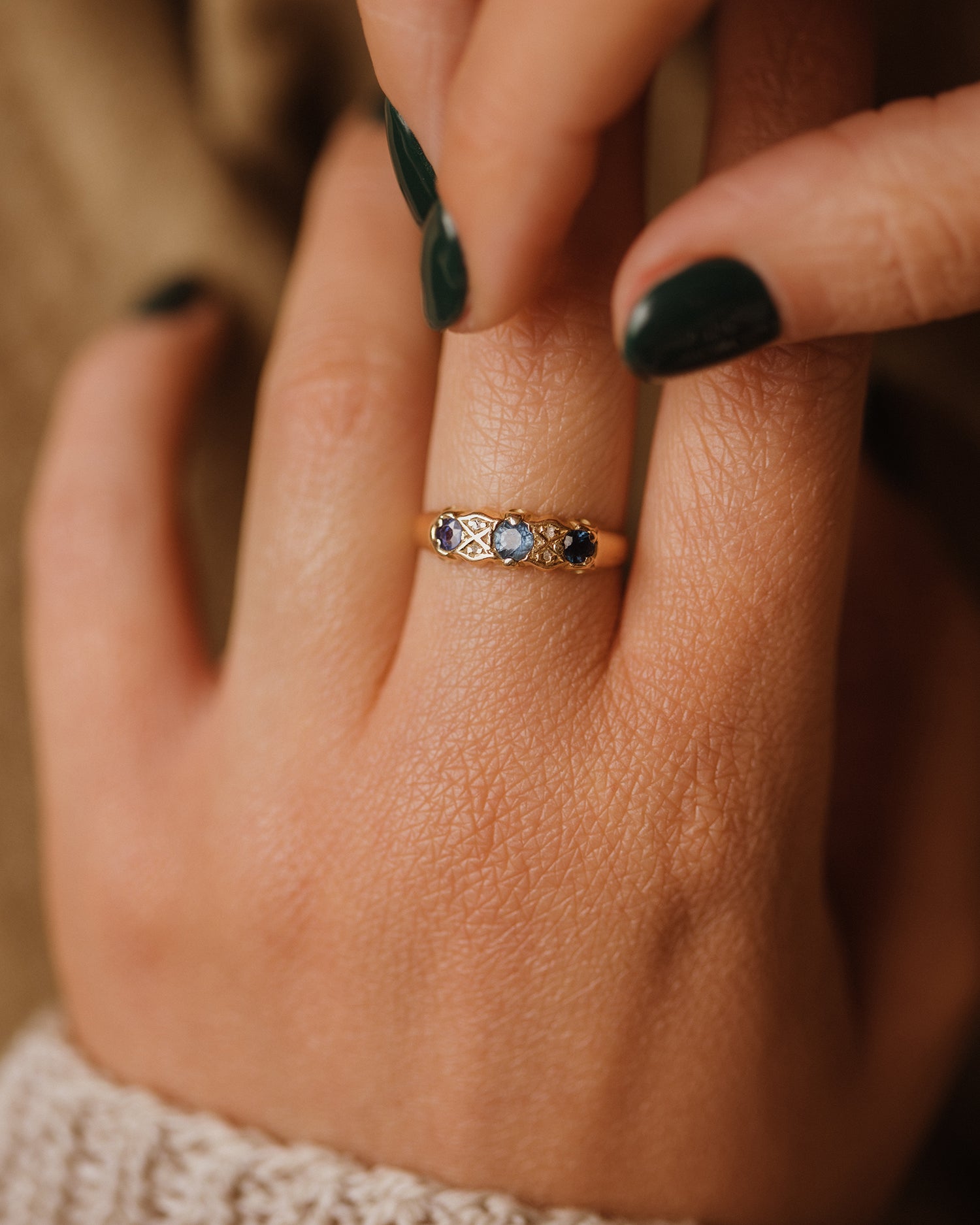 Image of Emma 1906 18ct Gold Sapphire & Diamond Ring