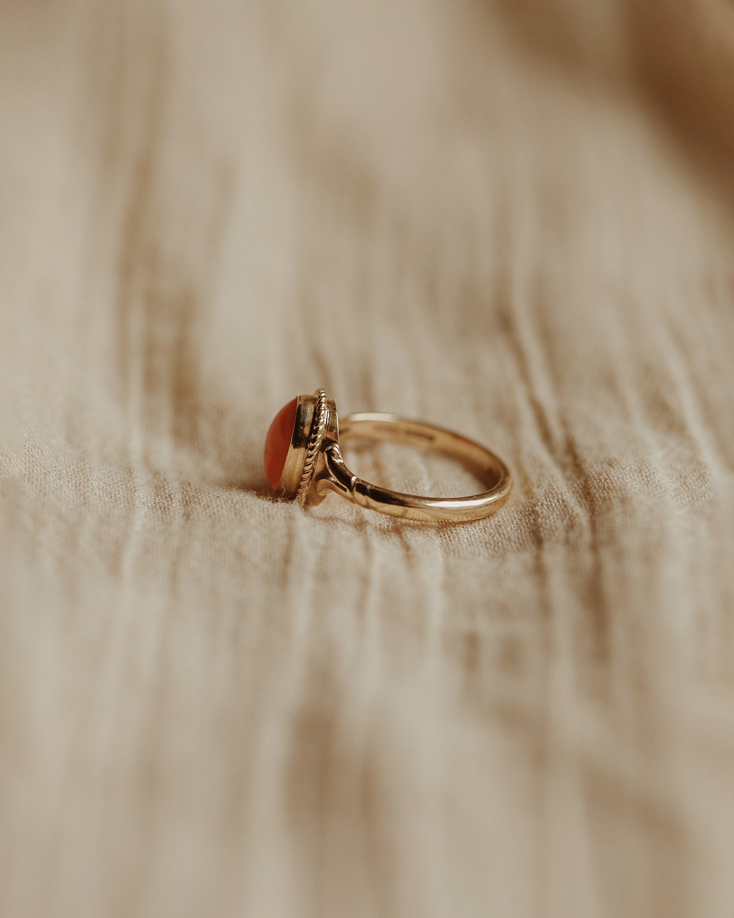 Beryl 9ct Gold Coral Ring