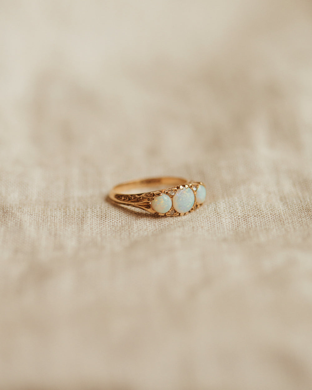 Bessie 9ct Gold Opal & Diamond Ring