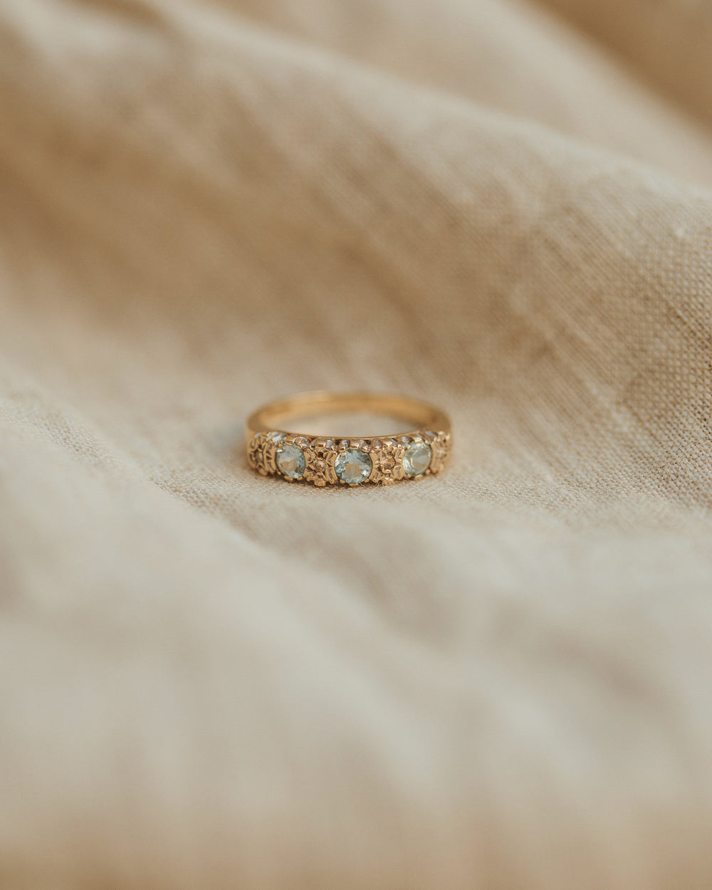 Aubrey 9ct Gold Aquamarine & Diamond Ring