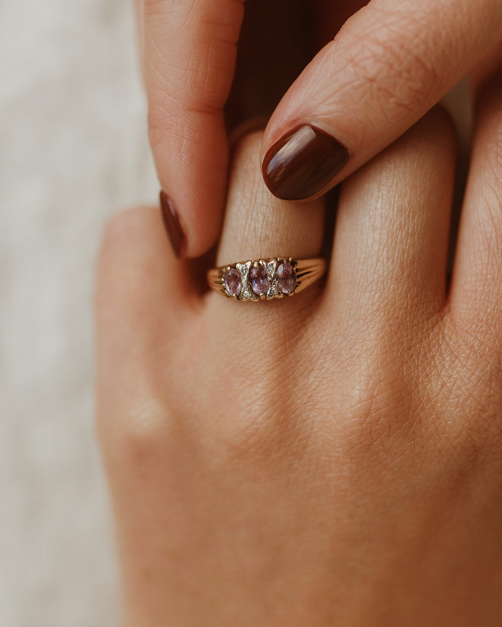 Bridget 9ct Gold Amethyst & Diamond Ring