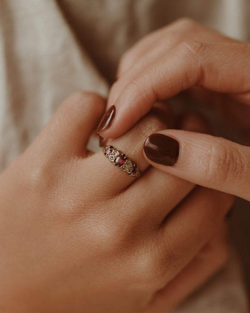 Sylvia 1890 9ct Gold Ruby & Diamond Ring