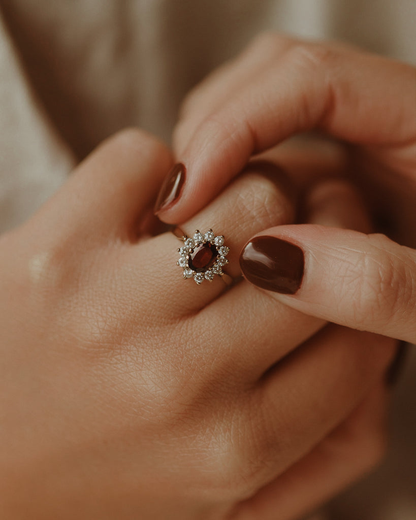 Madeline 9ct Gold Garnet Cluster Ring